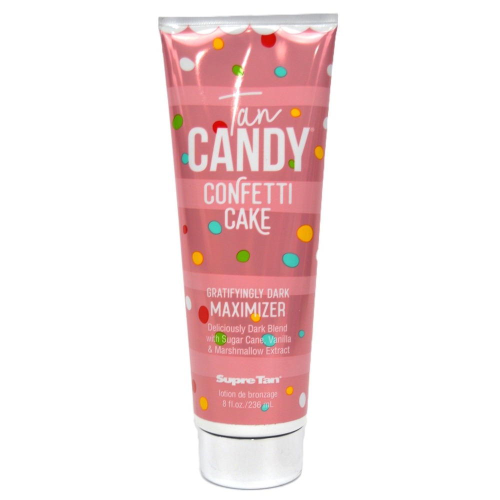 Supre Tan Candy Confetti Cake Gratifyingly Dark Maximizer Tanning Lotion 8 Oz